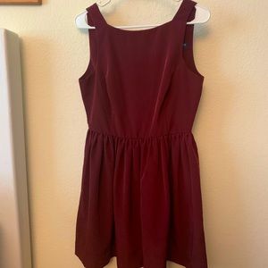 Burgundy Button Back Dress